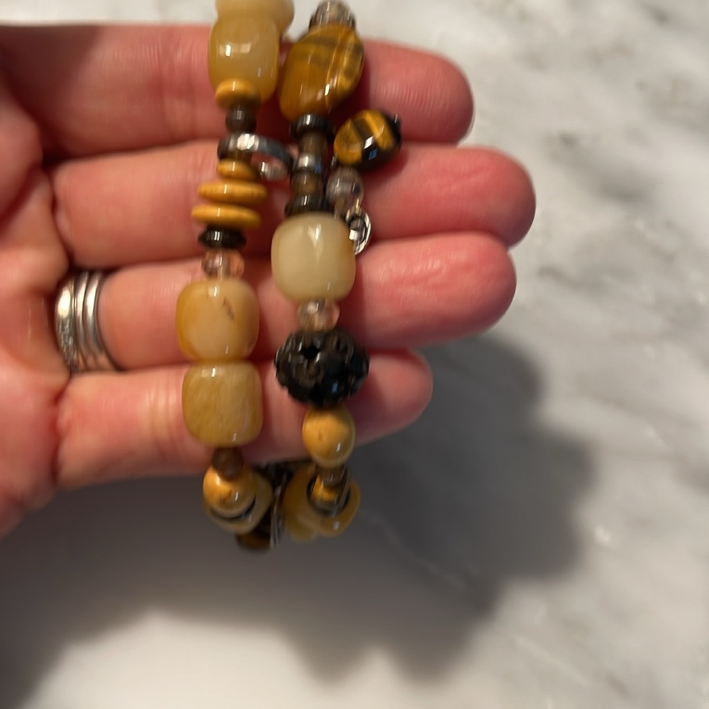 Silpada 925 Sterling Silver Yellow Serpentine Stretch Bracelet - Picture 2 of 3